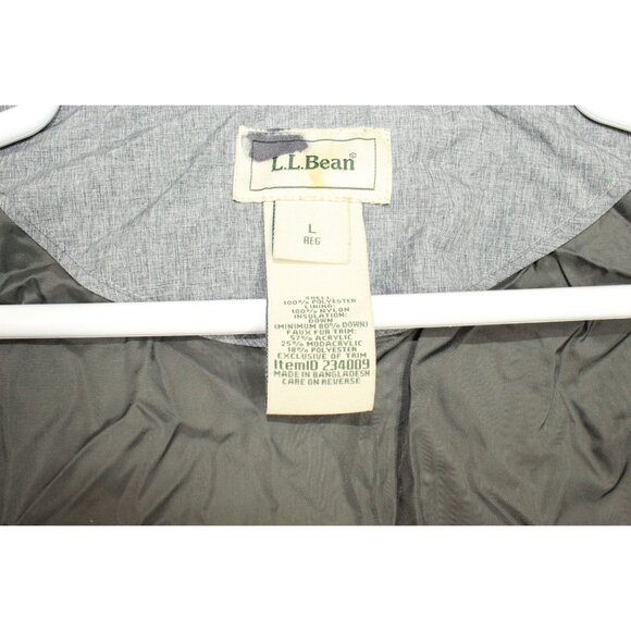 LL Bean Ultrawarm Down Hooded Jacket Heather Gray Size Large - Picture 8 of 11